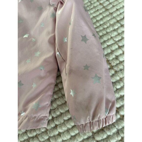 Oshkosh B’gosh star girls rain jacket sz 4 hooded water resistant fleece lined - Picture 3 of 5